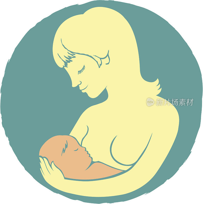 丰富多彩的图像内容妇女母乳喂养婴儿