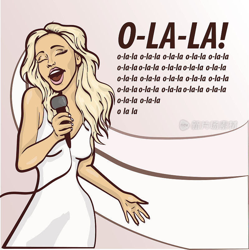 矢量插图的一个唱歌的女人。