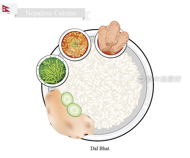 尼泊尔米饭和扁豆汤