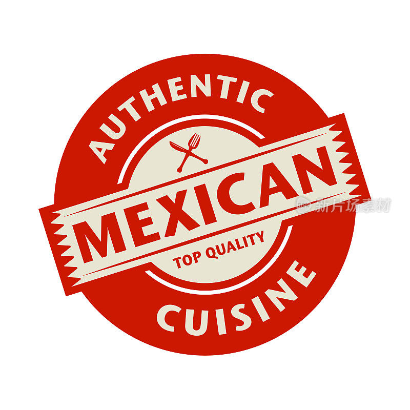 抽象邮票与文字正宗墨西哥菜