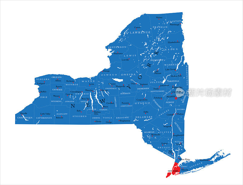 纽约州的政治地图