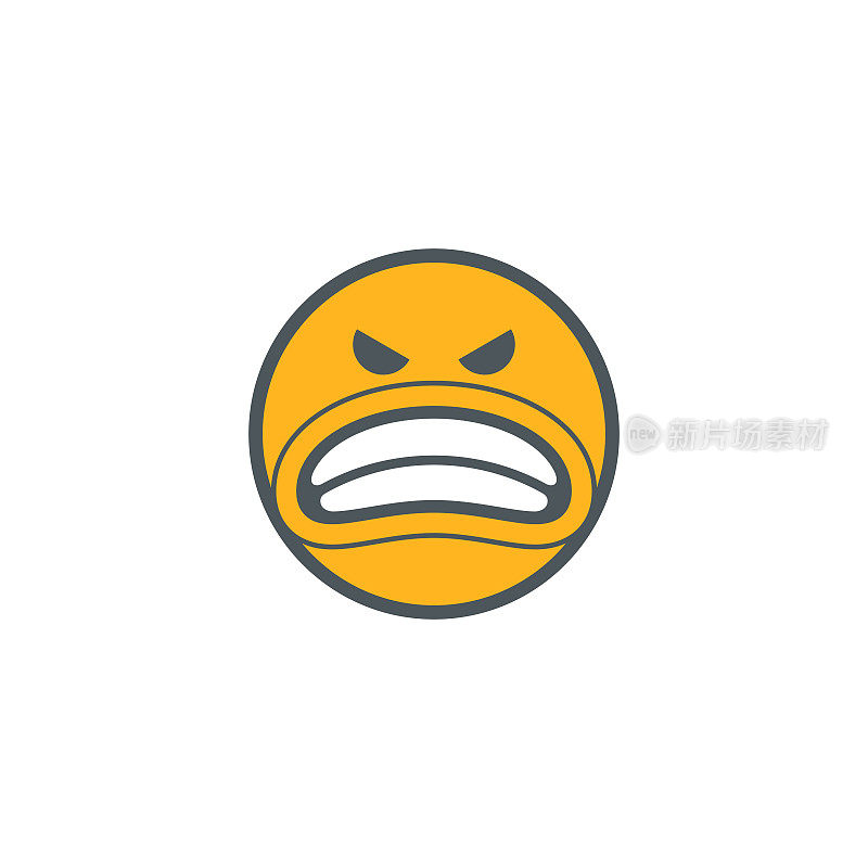 可爱的表情，愤怒的脸图标