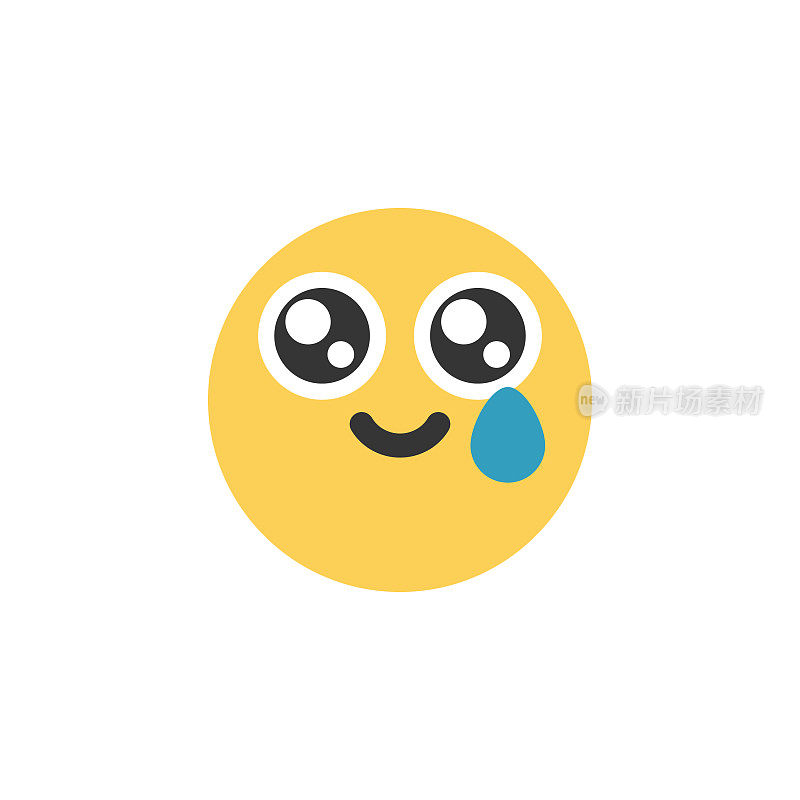 Emoticon裁剪设计平面颜色可爱的面部表情