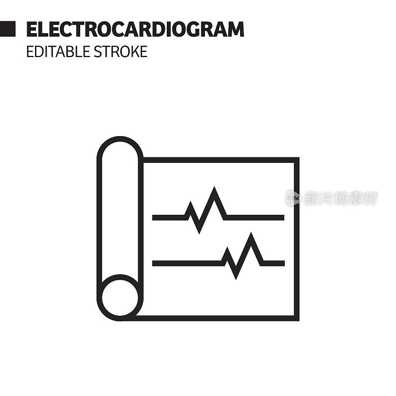 电心电图图标。医疗保健和医疗概念矢量插图
