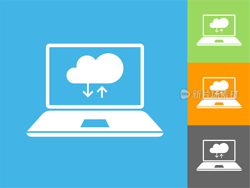 笔记本电脑与云计算图标