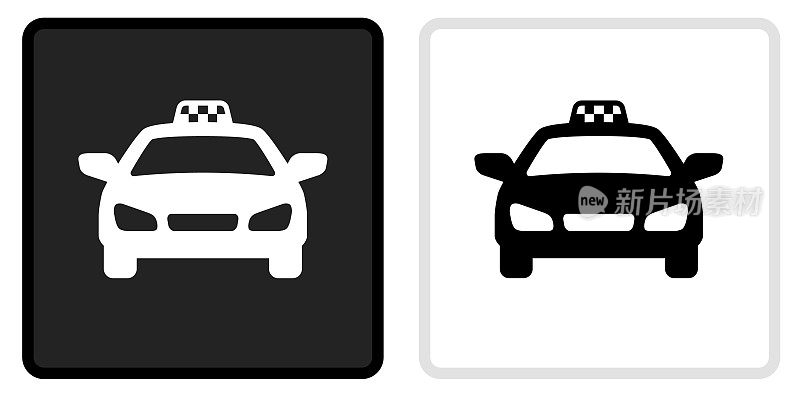 出租车出租车图标上的黑色按钮与白色翻车