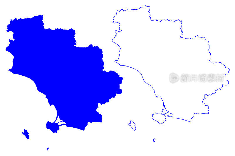格罗塞托省(意大利、意大利共和国、托斯卡纳或托斯卡纳地区)地图矢量图，手绘格罗塞托省地图