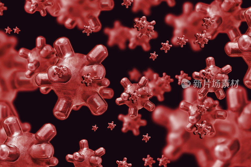 冠状病毒的3D背景