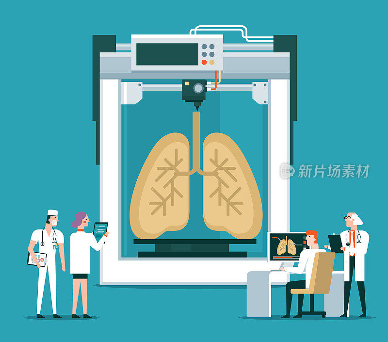 生物打印机概念-人体肺