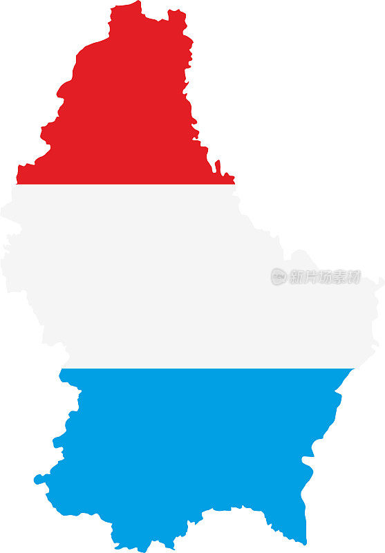 卢森堡国旗地图