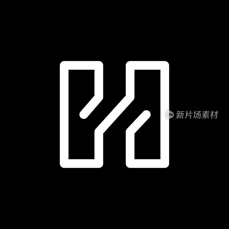 字母H实心标志