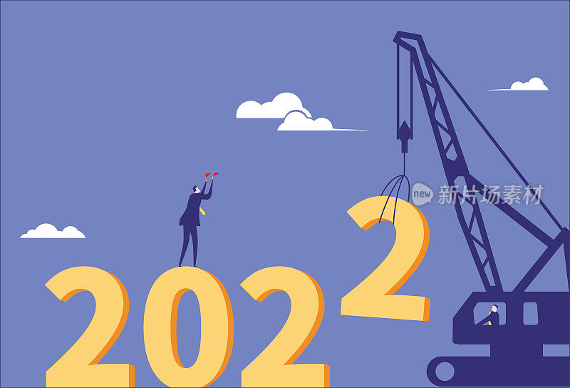 2022年，商人指导起重机安装