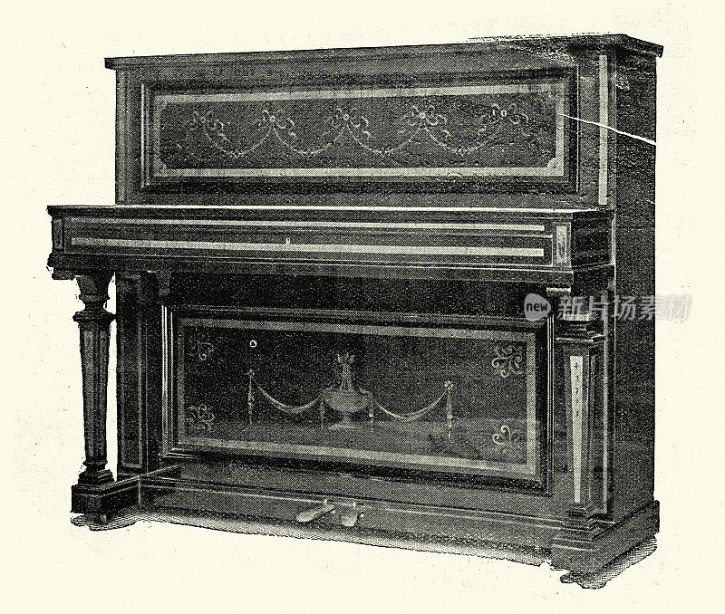 维多利亚式Erard立式钢琴，1890年代，19世纪