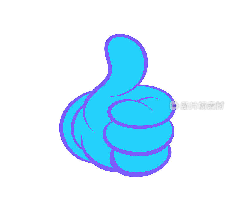 大拇指卡通风格的绘画