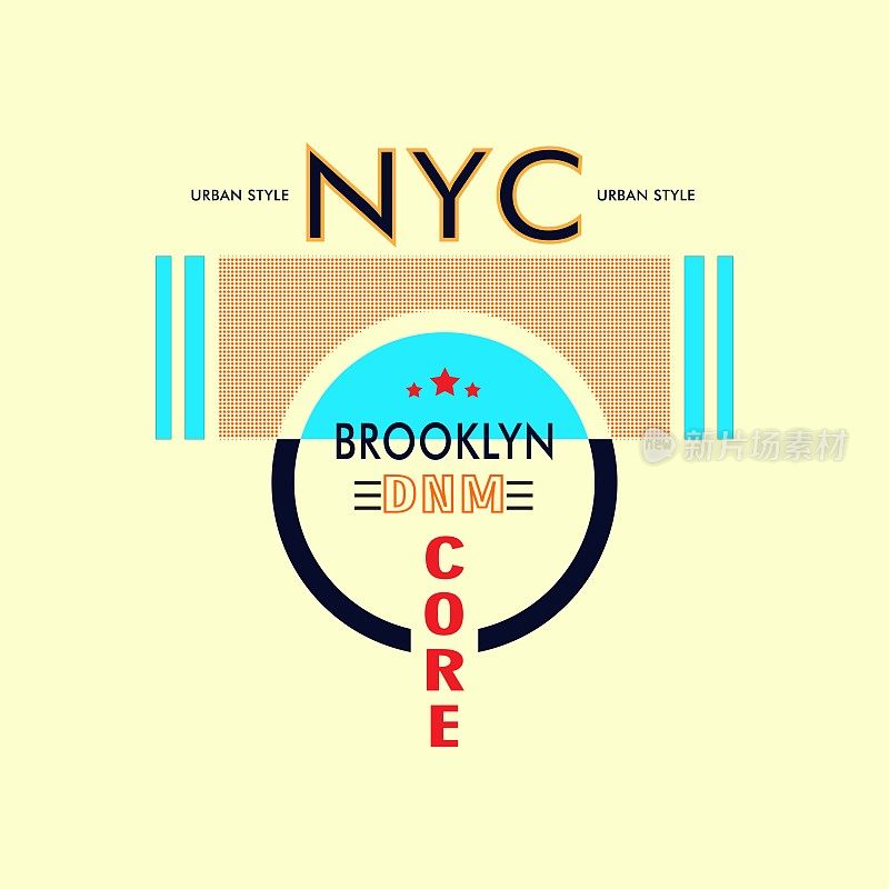 纽约市溢价矢量插图的文字图形。适用于t恤印花、衬衫、连帽衫、巴巴服、童装等男装的丝印和DTF设计。