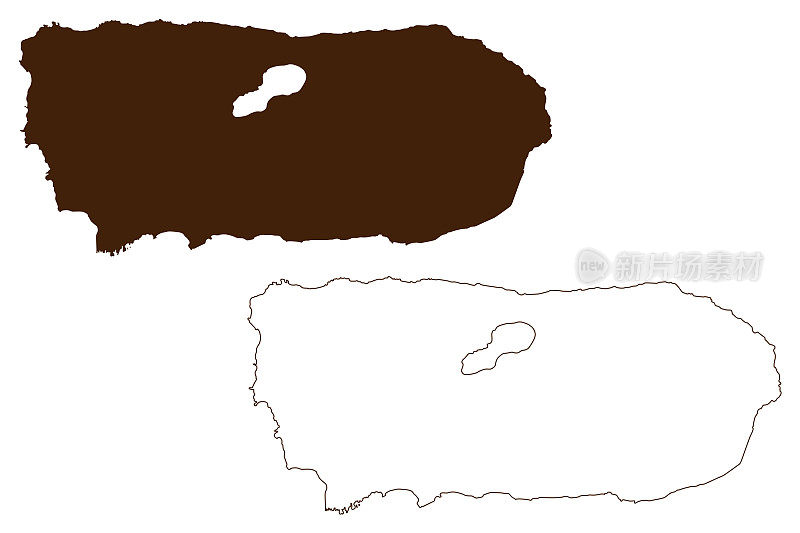 阿纳塔罕岛(北马里亚纳群岛联邦，太平洋，美国)地图矢量插图，潦草素描阿纳塔罕地图