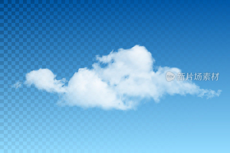 逼真的矢量云,雾或烟雾的透明背景