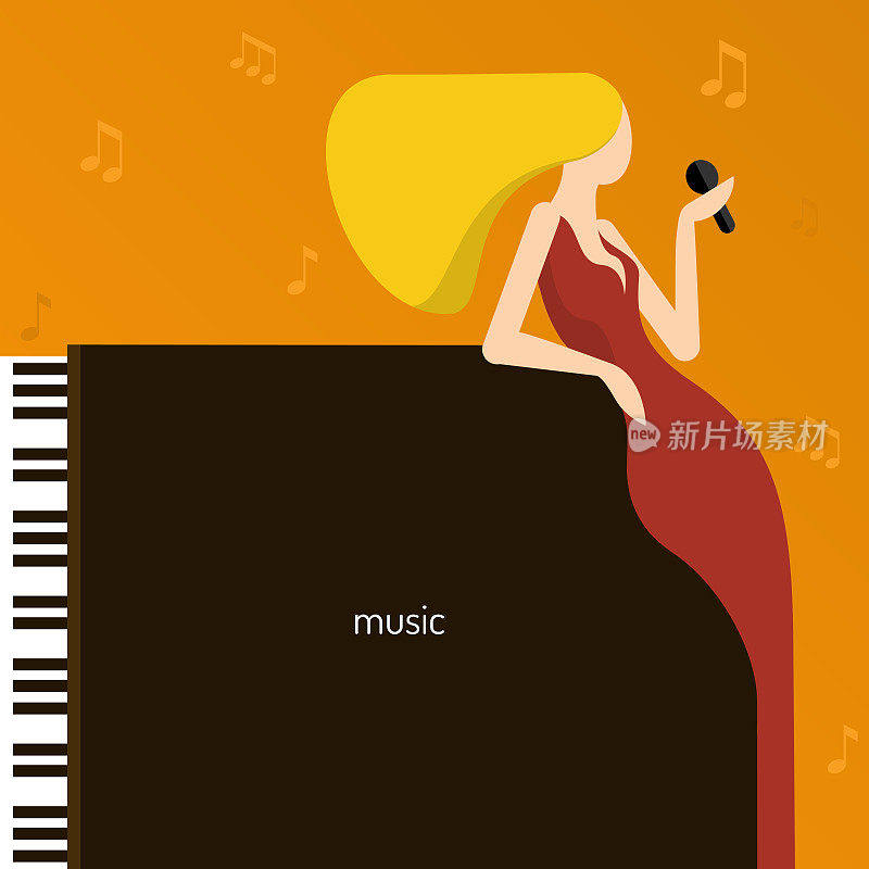 音乐。背景音乐是钢琴和金发歌手。