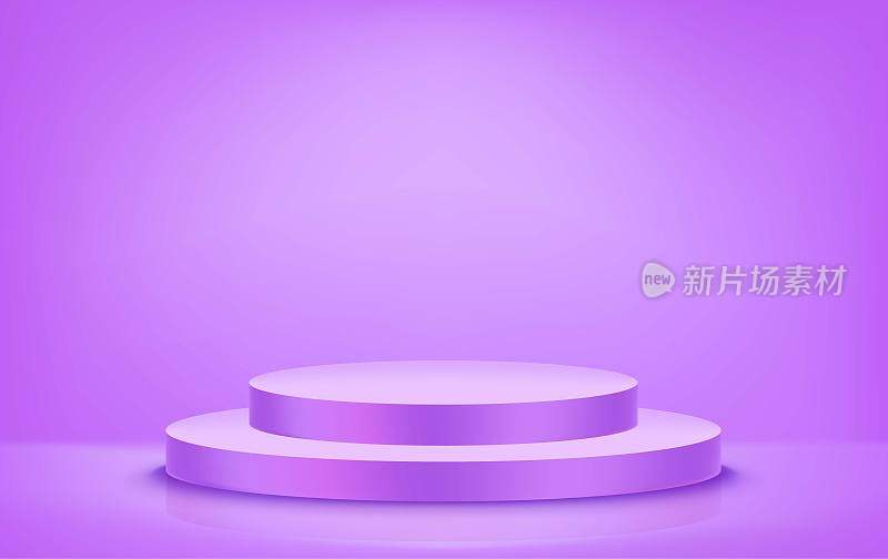 紫罗兰色的工作室，柔和的光线。三维向量展示