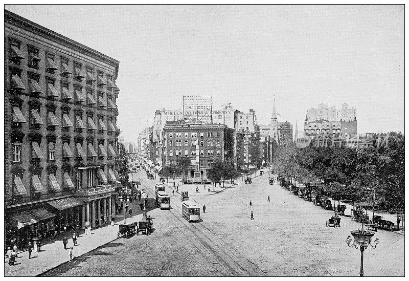 纽约的古董照片:交汇处，百老汇，第五大道