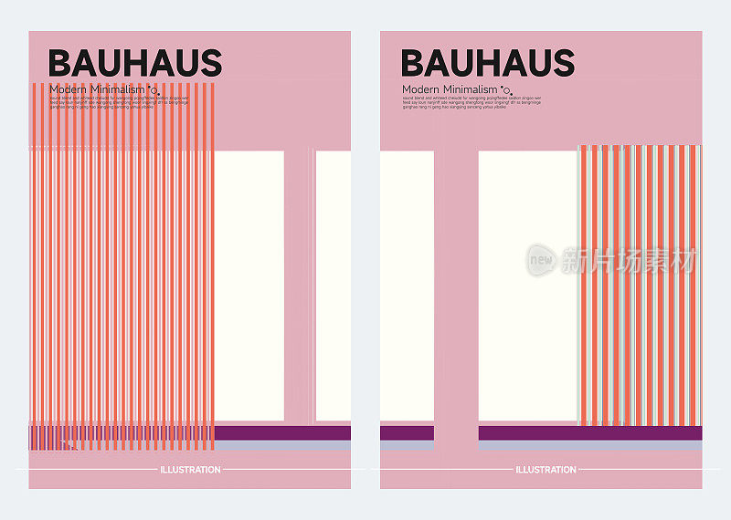 包豪斯风格的现代建筑结构极简主义封面设计集