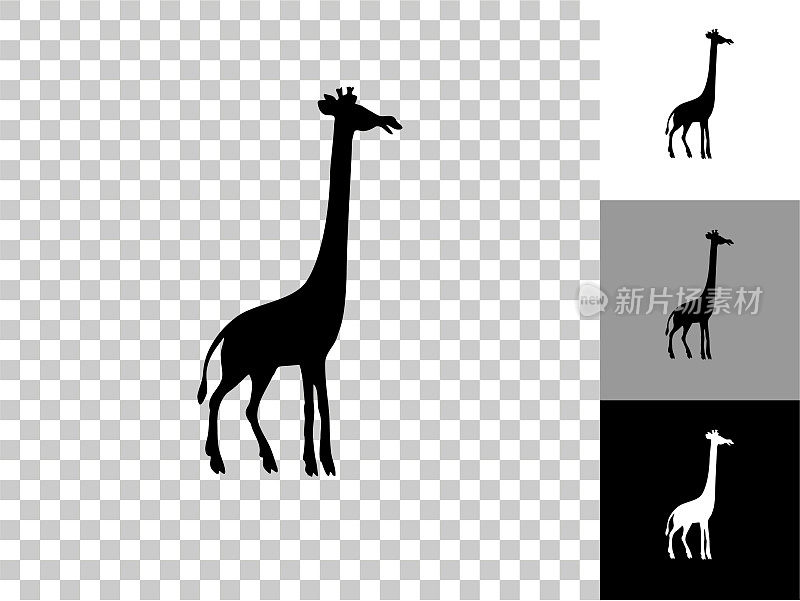 长颈鹿图标在棋盘上透明的背景