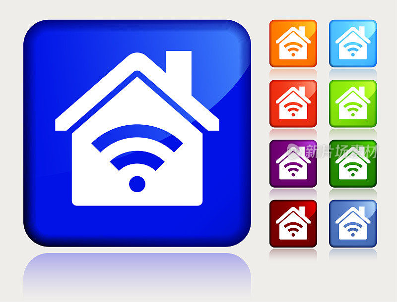 Wi-fi连接房屋图标