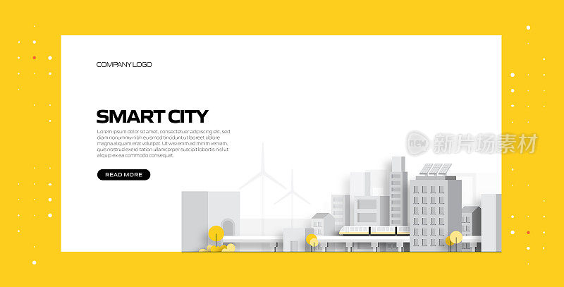 智慧城市概念矢量插图用于网站横幅、广告及营销材料、网络广告、商业演示等。
