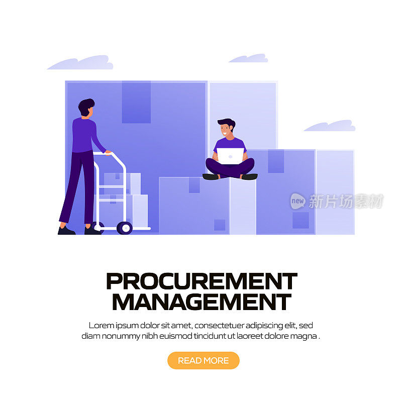 采购管理概念矢量插图网站横幅，广告和营销材料，在线广告，业务演示等。