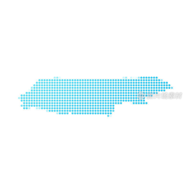 马杜拉地图，白色背景上的蓝点