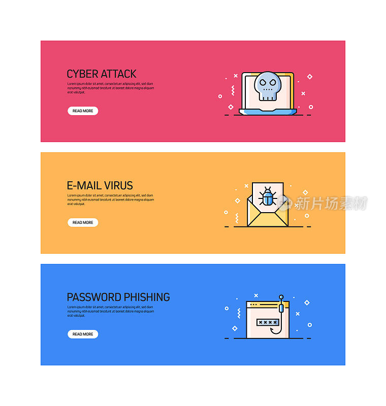 数据安全和网络安全相关的网页横幅设计