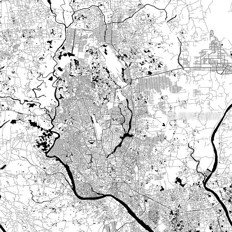 达卡，孟加拉国矢量地图
