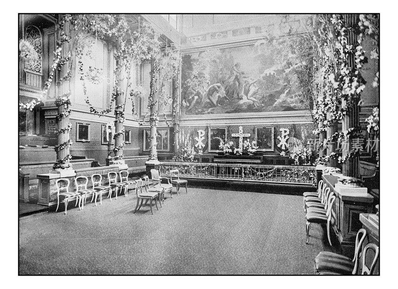 古董伦敦摄影:女王的私人教堂，白金汉宫
