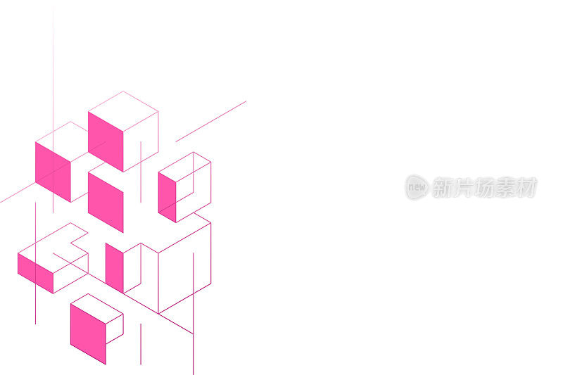 背景与等距透视形状和线