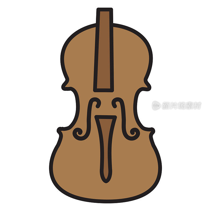 音乐商店乐器小提琴细线图标在白色背景-可编辑的描边