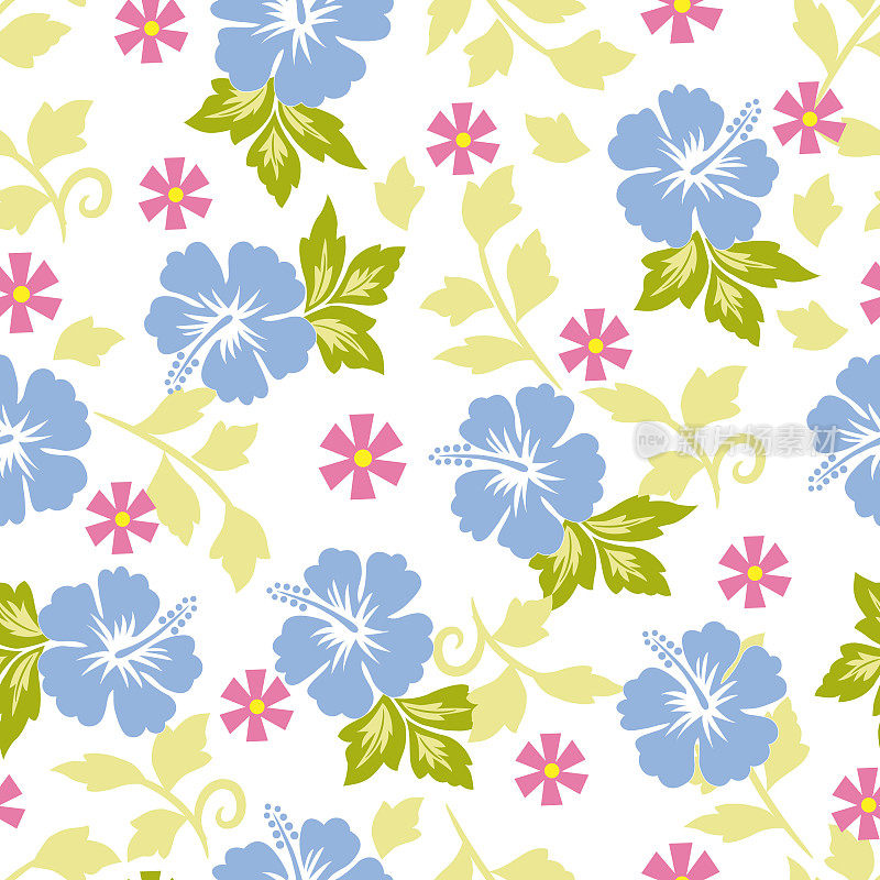 芙蓉无缝图案。