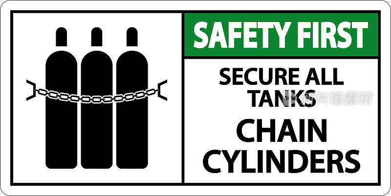 安全第一标志确保所有储罐、链条钢瓶的安全