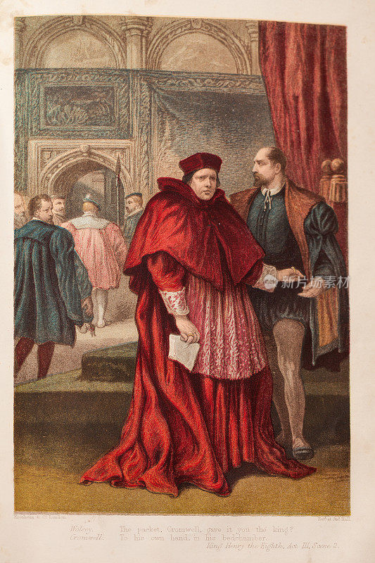 国王亨利八世，莎士比亚戏剧的插图。
