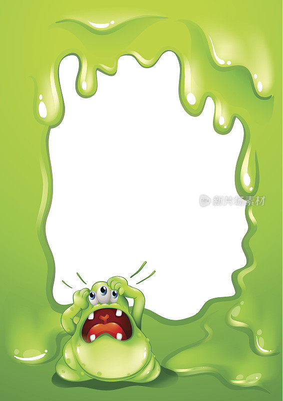 边框设计与哭泣的绿色怪物