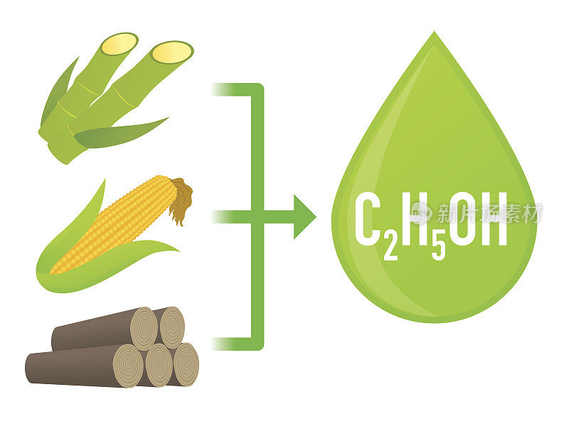 生物燃料:生物质乙醇，图解