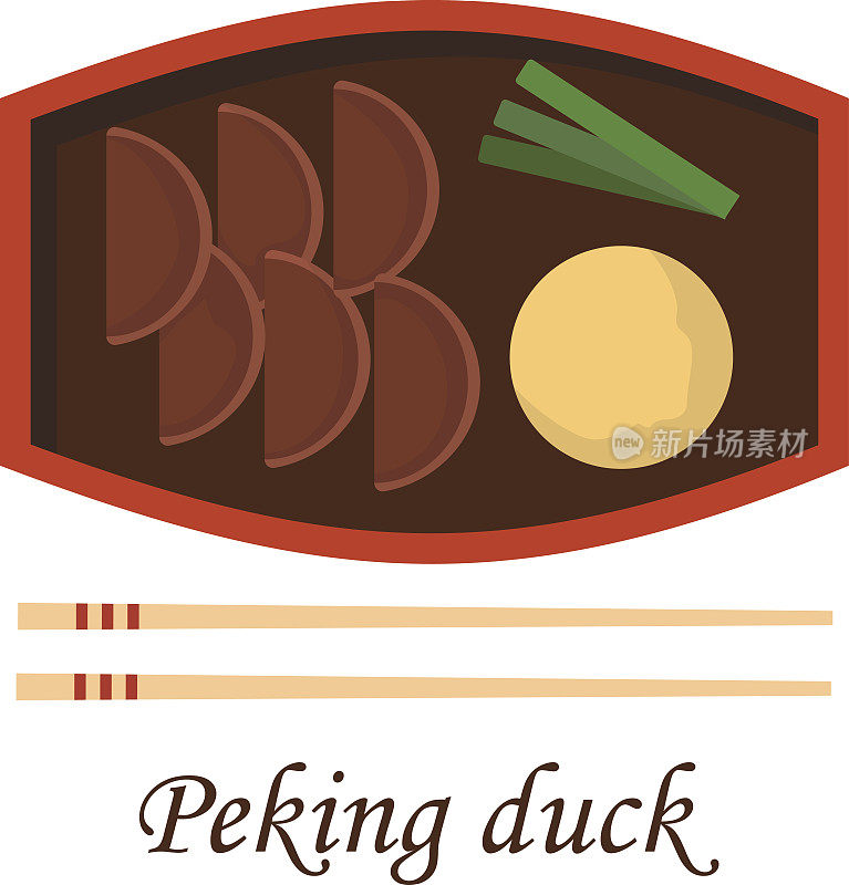 矢量卡通中国传统北京烤鸭