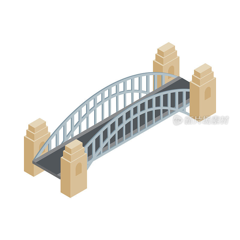 悉尼海港大桥图标，等距3d风格