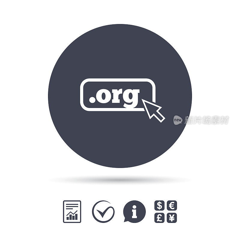 域名ORG标志图标。顶级互联网域名。