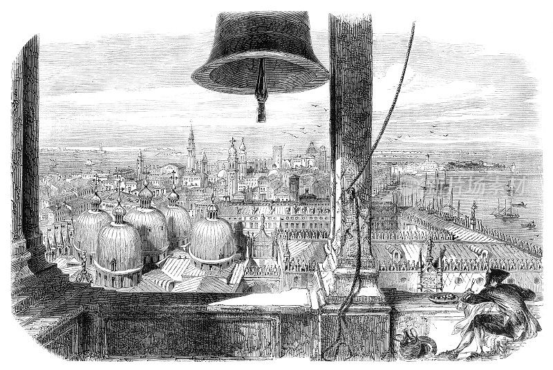 1859年从康帕尼勒俯瞰意大利威尼斯