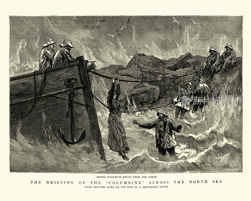 从沉船中救出贝蒂・穆阿特，1886年，北海