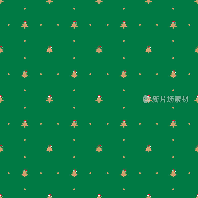 圣诞节无缝模式圣诞树库存插图