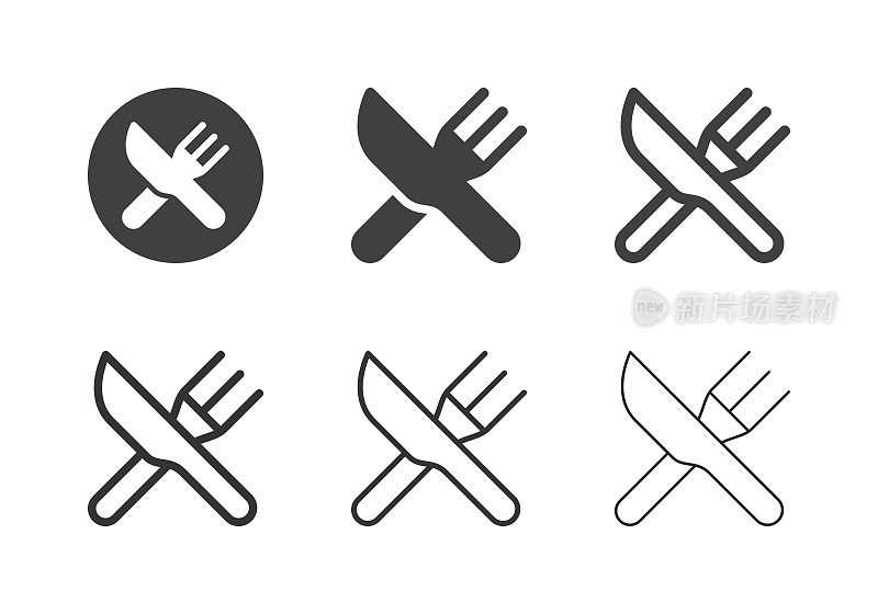 餐桌刀和叉图标-多系列
