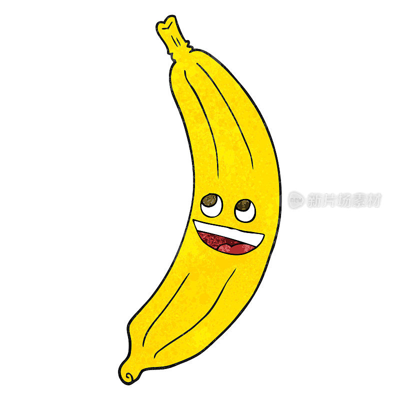 手绘纹理卡通香蕉