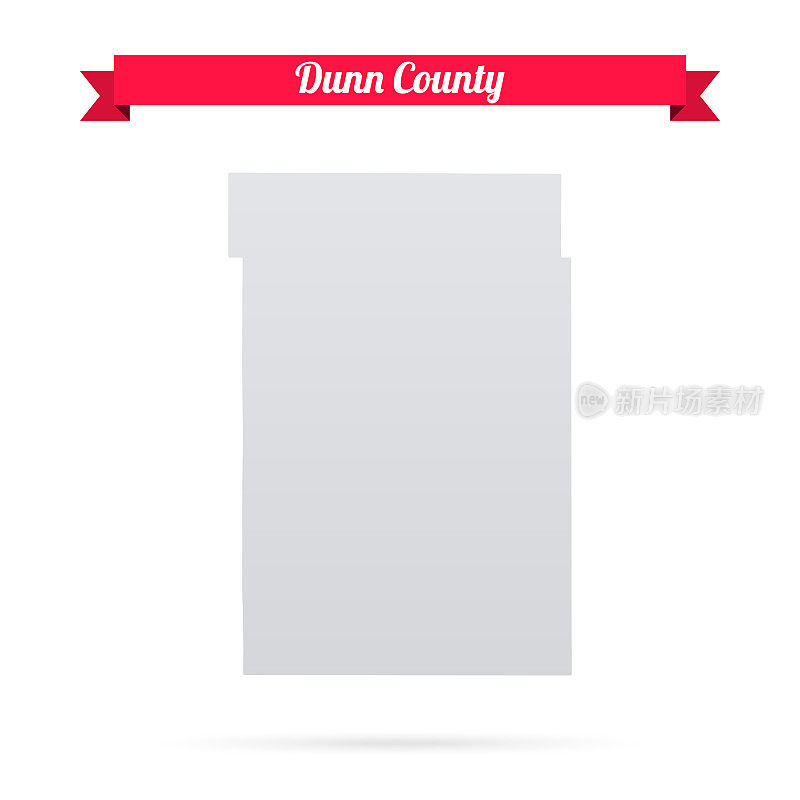 邓恩县，威斯康星州。白底红旗地图