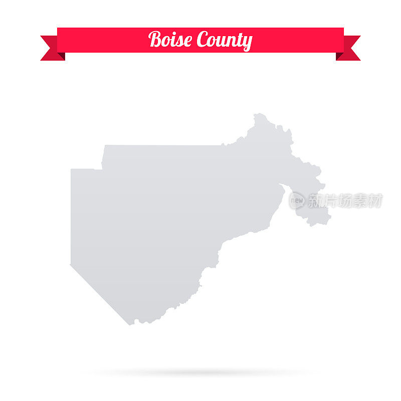爱达荷州博伊西县。白底红旗地图